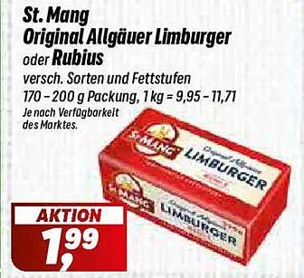 St. Mang Original Allgäuer Limburger oder Rubius