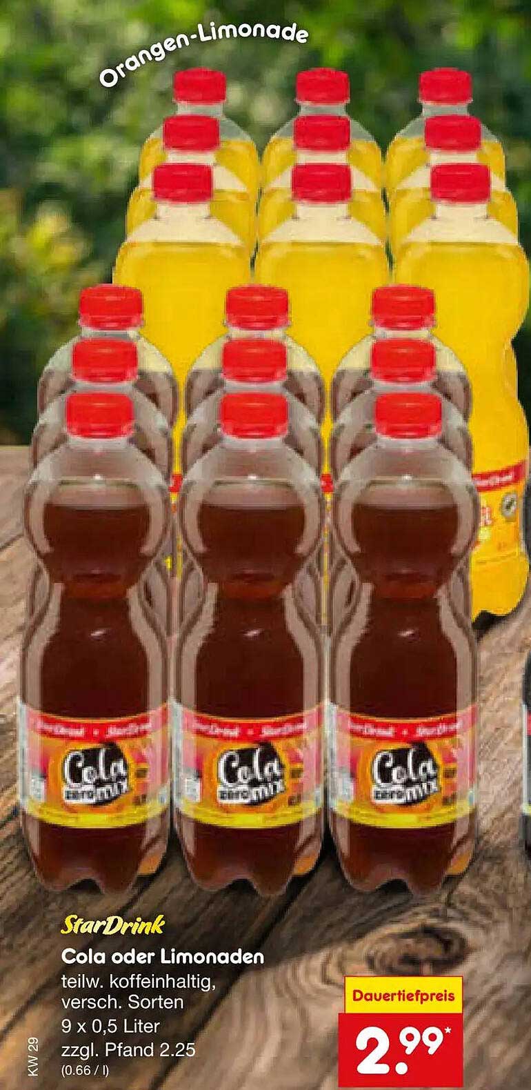 StarDrink Cola oder Limonaden teilw. koffeinhaltig, versch. Sorten 9 x 0,5 Liter zzgl. Pfand 2.25 (0.66 / l)