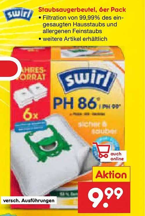 Staubsaugerbeutel, 6er Pack