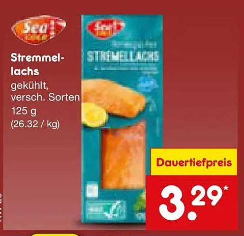 Stremmelachs gekühlt, versch. Sorten 125 g (26.32 / kg)