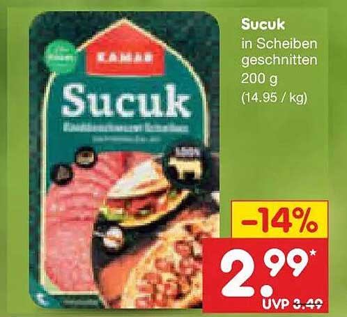 Sucuk in Scheiben geschnitten 200 g (14.95 / kg)