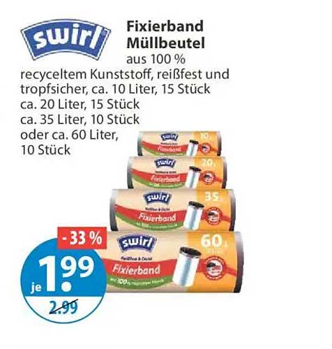 swirl Fixierband Müllbeutel