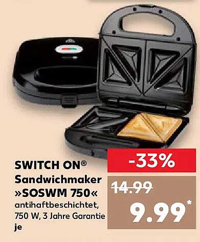 SWITCH ON® Sandwichmaker »SOSWM 750«