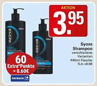 Syoss Shampoo verschiedene Varianten 440ml Flasche 1Ltr.=8,98