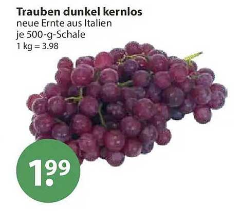 Trauben dunkel kernlos