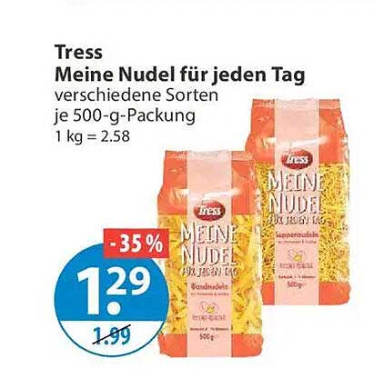 Tress Meine Nudel für jeden Tag verschiedene Sorten je 500-g-Packung 1 kg = 2.58
