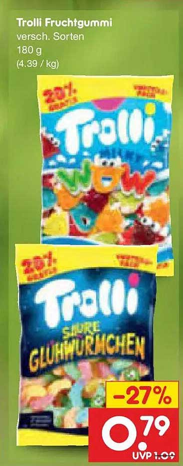 Trolli Fruchtgummi versch. Sorten 180 g (4.39 / kg)
