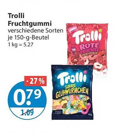 Trolli Fruchtgummi verschiedene Sorten je 150-g-Beutel