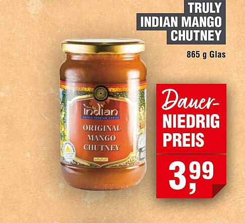 TRULY INDIAN MANGO CHUTNEY 865 g Glas