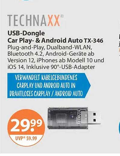 USB-Dongle Car Play- & Android Auto TX-346