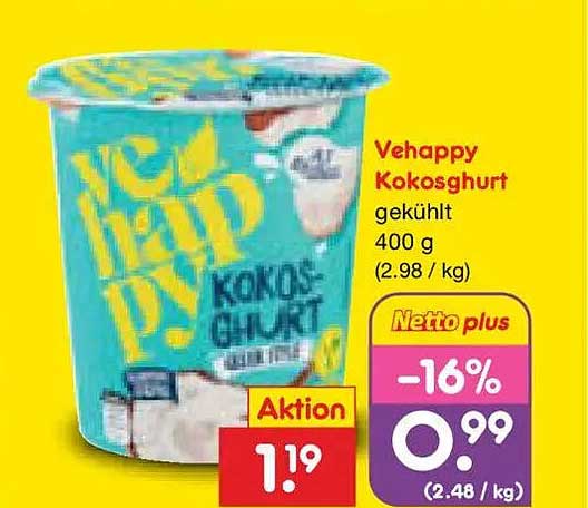 Vehappy Kokosghurt gekühlt 400 g