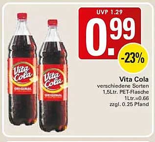 Vita Cola verschiedene Sorten 1,5Ltr. PET-Flasche