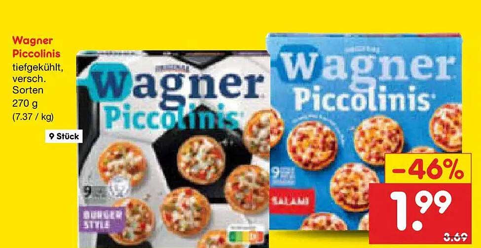 Wagner Piccolinis tiefgekühlt, versch. Sorten 270 g