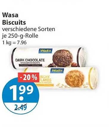 Wasa Biscuits verschiedene Sorten je 250-g-Rolle 1 kg = 7.96