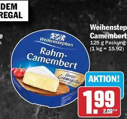 Weihenstephan Rahm-Camembert 125 g Packung