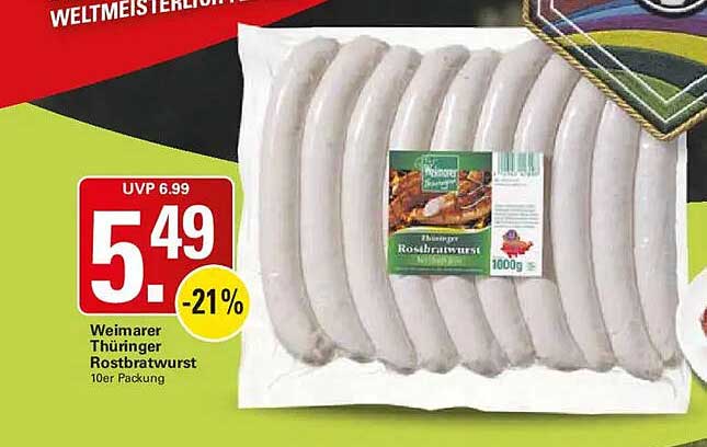 Weimarer Thüringer Rostbratwurst 10er Packung