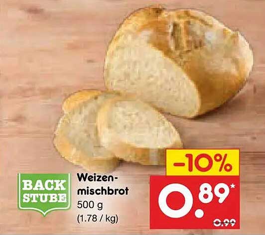 Weizenmischbrot 500 g (1.78 / kg)