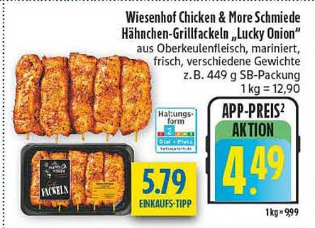 Wiesenhof Chicken & More Schmiede Hähnchen-Grillfackeln „Lucky Onion“