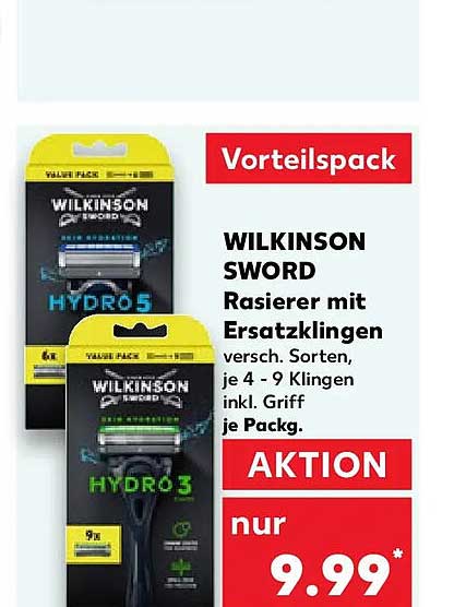 WILKINSON SWORD Rasierer mit Ersatzklingen versch. Sorten, je 4 - 9 Klingen inkl. Griff je Packg.