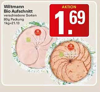 Wiltmann Bio Aufschnitt verschiedene Sorten 80g Packung
