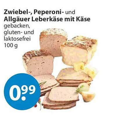 Zwiebel-, Peperoni- und Allgäuer Leberkäse mit Käse