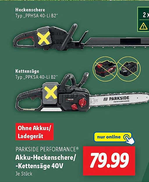 Parkside Akku Heckenschere 40v