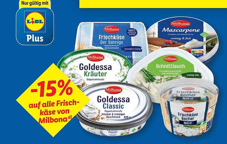 -15% auf alle Frischkäse von Milbona