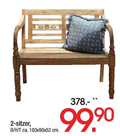 2-Sitzer Bank aus Holz