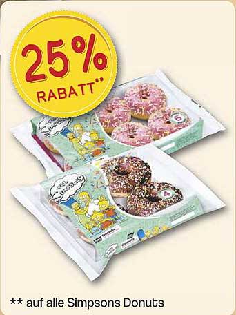 25 % Rabatt auf alle Simpsons Donuts