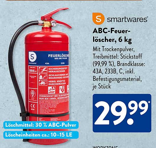 ABC-Feuerlöscher, 6 kg von smartwares