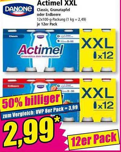 Actimel XXL 12er Pack – Classic und Erdbeere