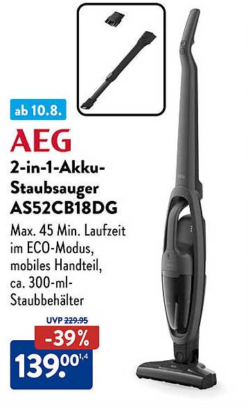 AEG 2-in-1-Akkustaubsauger AS52CB18DG