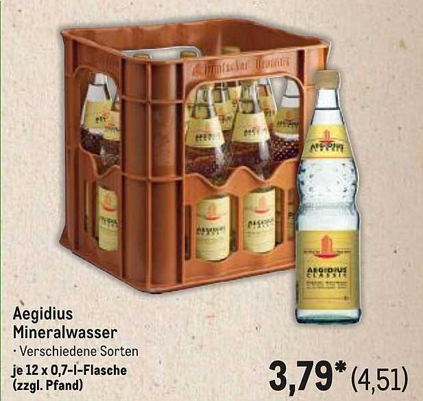 Aegidius Mineralwasser - verschiedene Sorten im Angebot!