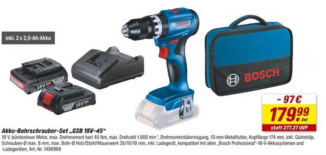 Akku-Bohrschrauber-Set 'GSB 18V-45'