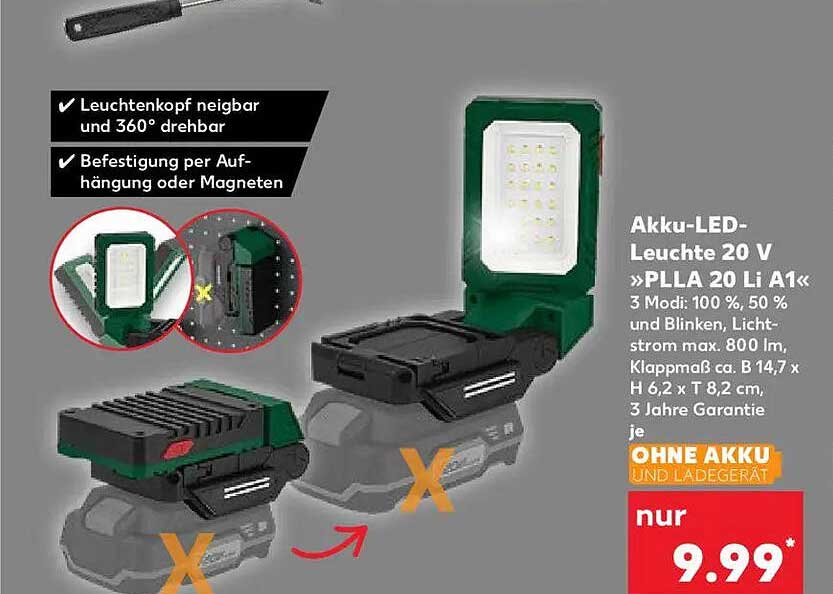 Akku-LED-Leuchte 20 V »PLLA 20 Li A1«