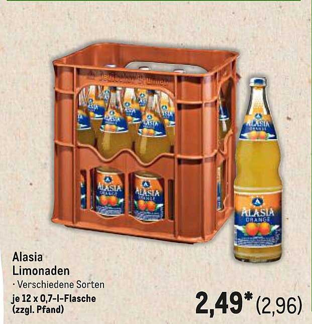 Alasia Limonaden 12 x 0,7 l - Verschiedene Sorten