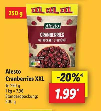 Alesto Cranberries XXL 250 g