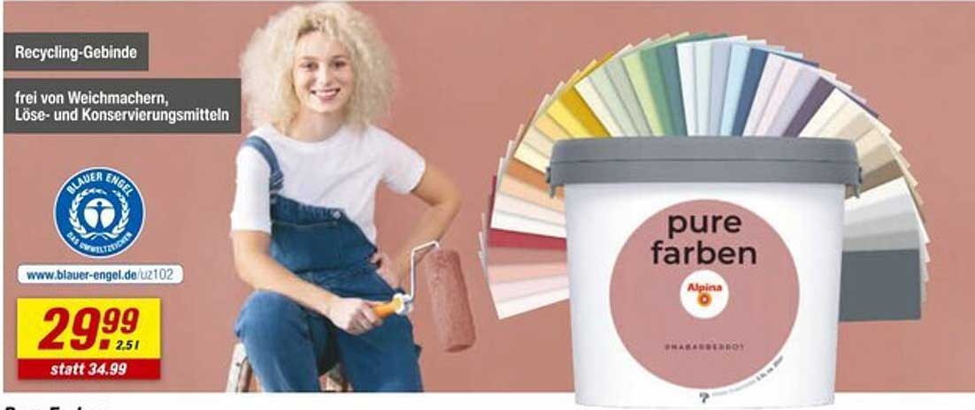 Alpina Pure Farben – Recycling-Gebinde, 2,5 l