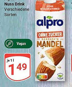 Alpro Nuss Drink - Geröstete Mandel ohne Zucker