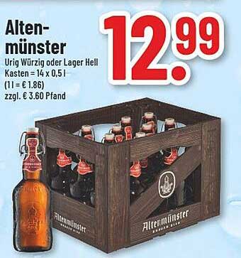 Altenmünster Urig Würzig oder Lager Hell Kasten 14 x 0,5 l