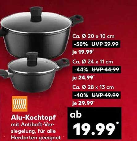 Alu-Kochtopf mit Antihaft-Versiegelung, für alle Herdarten geeignet