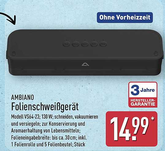 AMBIANO Folien-Schweißgerät Modell VS64-23