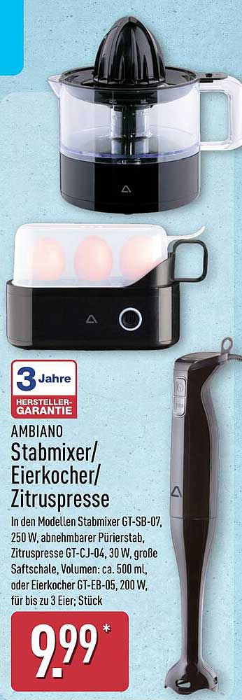 AMBIAO Stabmixer/Eierkocher/Zitronenpresse