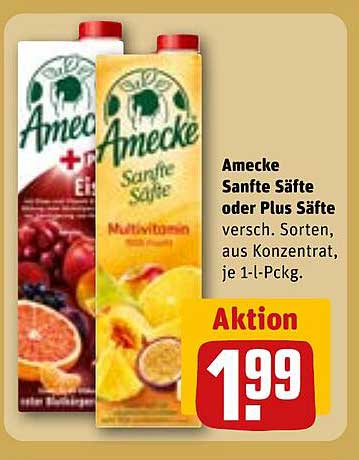 Amecke Sanfte Säfte oder Plus Säfte – Aktion für nur 1,99 €