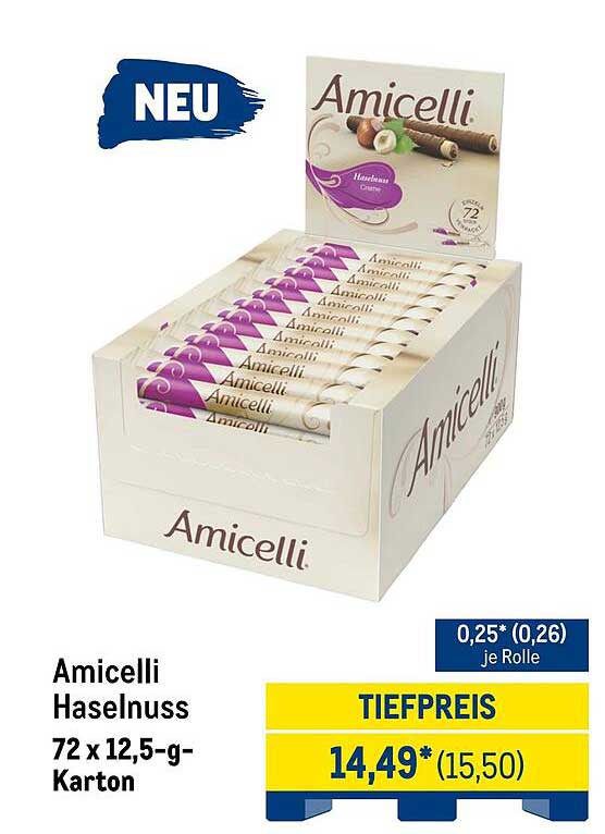 Amicelli Haselnuss 72 x 12,5-g-Karton