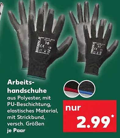 Arbeitshandschuhe aus Polyester mit PU-Beschichtung