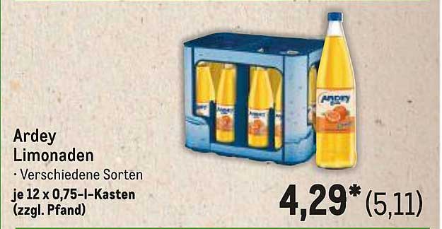 Ardey Limonaden – Verschiedene Sorten