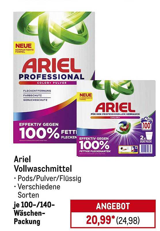 Ariel Vollwaschmittel - effizienter Fleckenentferner für strahlend saubere Wäsche