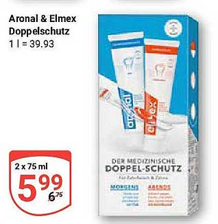 Aronal & Elmex Doppelschutz Zahnpasta 2 x 75 ml