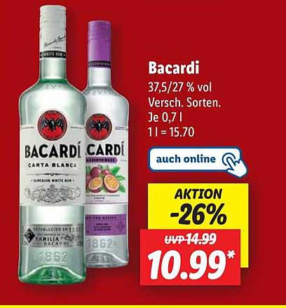Bacardi Rum - 0,7l - Aktionspreis